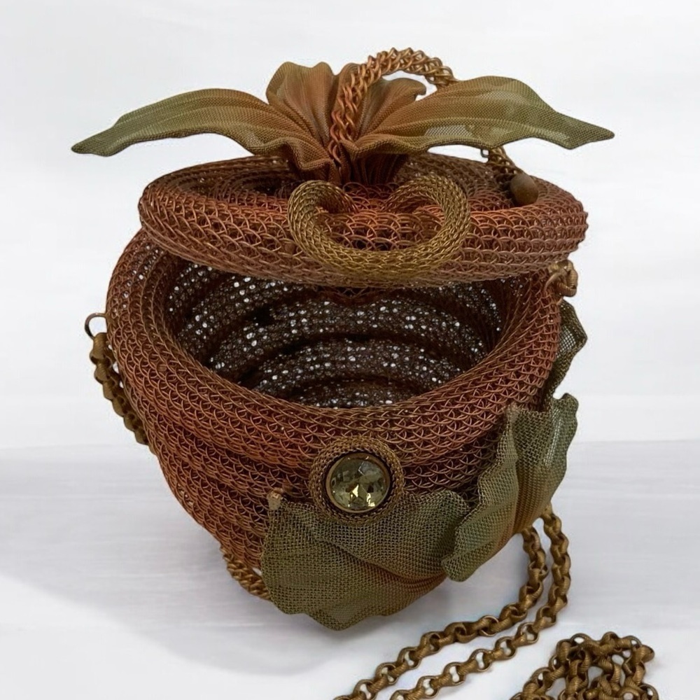 Sarah Cavender Metalworks Handbag Apple Shape, Copper & Gold, Art Collectible - Picture 10 of 10